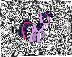 Size: 894x700 | Tagged: safe, artist:ericjeckert, twilight sparkle, pony, unicorn, g4, female, maze, solo