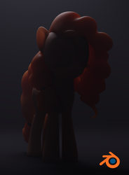 Size: 1508x2048 | Tagged: safe, artist:therealdjthed, pear butter, earth pony, pony, g4, the perfect pear, 3d, 3d model, black background, blender, blender cycles, cycles render, female, mare, model:djthed, silhouette, simple background, solo, subsurface scattering