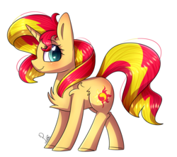 Size: 1733x1533 | Tagged: safe, artist:soundwavepie, sunset shimmer, pony, unicorn, g4, chest fluff, colored pupils, cute, female, fluffy, heart eyes, looking at you, mare, shimmerbetes, shoulder fluff, simple background, smiling, solo, transparent background, wingding eyes
