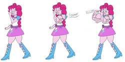Size: 4000x2000 | Tagged: safe, artist:nokozeze, pinkie pie, equestria girls, g4, fetish, growth, meme, muscle expansion, muscle fetish, muscles, pinkie pump