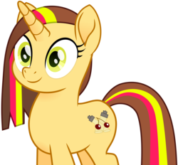 Size: 3008x2790 | Tagged: safe, artist:itspeahead, oc, oc only, oc:cherry lights, pony, unicorn, g4, my little pony: the movie, female, green eyes, high res, movie accurate, movie designs, simple background, smiling, solo, transparent background, vector