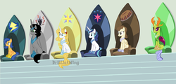 Size: 1024x493 | Tagged: dead source, safe, artist:brilliantwing, flash sentry, king sombra, pound cake, prince blueblood, shining armor, thorax, alicorn, changedling, changeling, changeling queen, pegasus, pony, unicorn, g4, alicorn thrones, angel cake, base used, ear piercing, earring, female, flare warden, gleaming shield, good king sombra, good queen umbra, jewelry, king thorax, mare, mesosoma, piercing, prince shining armor, princess angel cake, princess bluebelle, princess flare warden, princess gleaming shield, queen mesosoma, queen umbra, race swap, rule 63, sombra's cutie mark, stairs, throne, umbra's cutie mark