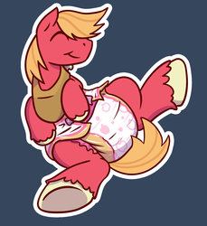 Size: 1512x1650 | Tagged: safe, artist:sylph-space, big macintosh, earth pony, pony, g4, cute, diaper, macabetes, male, non-baby in diaper, poofy diaper, solo, stallion