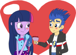 Size: 2337x1700 | Tagged: safe, artist:equestriaguy637, flash sentry, twilight sparkle, equestria girls, g4, blushing, clothes, female, flower, male, rose, ship:flashlight, shipping, skirt, straight