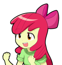 Size: 2000x2100 | Tagged: safe, artist:graytyphoon, apple bloom, equestria girls, g4, clothes, female, high res, open mouth, simple background, solo, white background, yeah