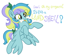 Size: 952x823 | Tagged: safe, artist:monkfishyadopts, oc, oc only, oc:kelpaquatis, pegasus, pony, g4, base used, excited, flying, hilarious in hindsight, movie accurate, ponified, simple background, solo, speech, tongue out, transparent background, writing
