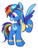 Size: 1001x1301 | Tagged: safe, artist:sion-ara, rainbow dash, pegasus, pony, g4, clothes, cute, dashabetes, female, goggles, mare, simple background, smiling, solo, uniform, white background, wonderbolts uniform