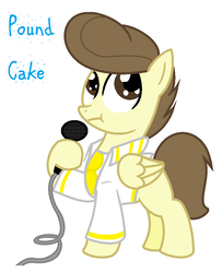 Size: 778x958 | Tagged: safe, artist:shera5, artist:whatsapokemon, pound cake, pegasus, pony, g4, cute, elvis presley, handsome, microphone, older, outfit, pompadour