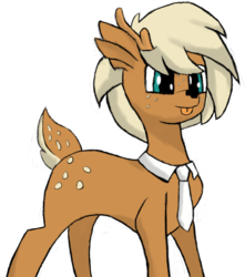 Size: 3528x4000 | Tagged: safe, artist:t57-dum1, oc, oc only, oc:deeraw, deer, pony, :p, male, necktie, simple background, solo, tongue out, white background