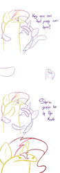 Size: 800x2300 | Tagged: safe, artist:d-sixzey, starlight glimmer, sunset shimmer, twilight sparkle, pony, unicorn, g4, my little pony: the movie, >:c, comic, dialogue, female, florkofcows, food, frown, hey man see that guy over there, ice cream, ice cream cone, mare, meme, simple background, white background
