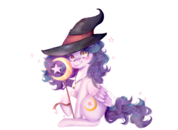 Size: 2386x1744 | Tagged: safe, artist:bossmeow, oc, oc only, oc:shylu, pony, hat, simple background, solo, transparent background, witch, witch hat