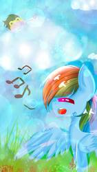 Size: 720x1280 | Tagged: safe, artist:winter-shadow7, rainbow dash, soarin', pony, g4, heart, male, ship:soarindash, shipping, singing, straight