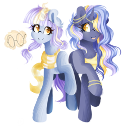 Size: 2300x2300 | Tagged: safe, artist:starartcreations, oc, oc only, pony, unicorn, commission, duo, female, glasses, high res, jewelry, magic, mare, simple background, transparent background