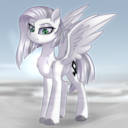 Size: 2000x2000 | Tagged: safe, artist:mp-printer, oc, oc only, pegasus, pony, female, high res, mare, solo, spread wings, watermark, wings