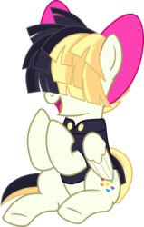 Size: 5248x8251 | Tagged: safe, artist:jhayarr23, songbird serenade, pegasus, pony, g4, my little pony: the movie, absurd resolution, bow, female, hair bow, hair over eyes, mare, show accurate, simple background, sitting, solo, transparent background, vector