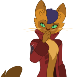 Size: 3001x3151 | Tagged: safe, artist:cloudy glow, capper dapperpaws, abyssinian, cat, anthro, g4, my little pony: the movie, .ai available, chest fluff, clothes, coat, cunning, handsome, high res, looking at you, male, sexy, simple background, solo, stupid sexy capper, trailer, transparent background, vector