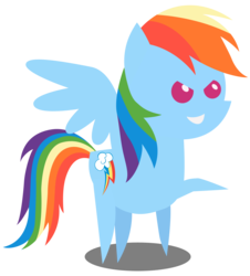 Size: 2000x2212 | Tagged: safe, artist:scourge707, rainbow dash, pegasus, pony, g4, female, high res, mare, pointy ponies, simple background, smiling, solo, transparent background, vector