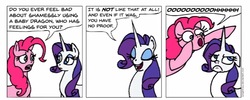 Size: 973x389 | Tagged: safe, artist:gingerfoxy, pinkie pie, rarity, earth pony, pony, unicorn, pony comic generator, g4, comic