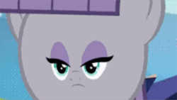 Size: 500x281 | Tagged: safe, edit, edited screencap, screencap, maud pie, earth pony, pony, g4, rock solid friendship, faic, female, mod po, shrunken face, solo, woll smoth