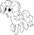 Size: 1121x1141 | Tagged: safe, artist:pinkiepie6680, pinkie pie, earth pony, pony, g4, female, happy, lineart, monochrome, solo