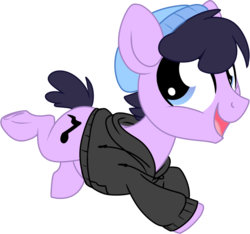 Size: 1024x960 | Tagged: safe, artist:kellythedrawinguni, oc, oc only, oc:bangers, earth pony, pony, beanie, chibi, clothes, hat, hoodie, male, simple background, solo, stallion, transparent background, underhoof