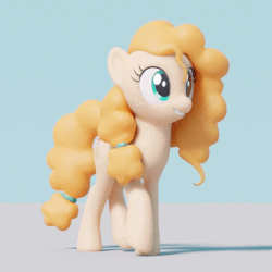 Size: 512x512 | Tagged: safe, artist:therealdjthed, pear butter, earth pony, pony, g4, the perfect pear, 3d, 3d model, absurd file size, absurd gif size, animated, blender, blender cycles, butt, cute, cycles render, female, gif, mare, model:djthed, pear butt, pearabetes, plot, simple background, solo, turnaround