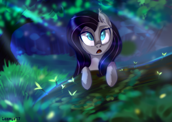 Size: 3507x2480 | Tagged: safe, artist:loonya, oc, oc only, pony, female, forest, high res, night, outdoors, scenery, scenery porn, solo