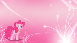 Size: 1920x1080 | Tagged: safe, artist:turtlelove73, artist:unfiltered-n, edit, pinkie pie, earth pony, pony, g4, abstract background, artifact, element of laughter, female, pink, solo, wallpaper, wallpaper edit