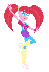 Size: 378x546 | Tagged: safe, artist:creepypastafran, artist:lavander doodles, pacific glow, equestria girls, g4, base used, colored pupils, equestria girls-ified, female, shoes, simple background, smiling, sneakers, solo, white background