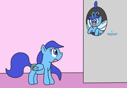 Size: 700x485 | Tagged: safe, artist:genesiswonder-gx, oc, oc only, breezie, pegasus, pony, rain star