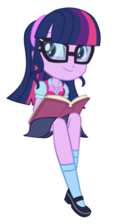 Size: 1575x3003 | Tagged: safe, artist:invisibleink, sci-twi, twilight sparkle, equestria girls, g4, adorkable, book, bookworm, child, cropped, cute, dork, female, headband, meganekko, simple background, solo, that human sure does love books, transparent background, twiabetes, vector, young, young sci-twi, younger