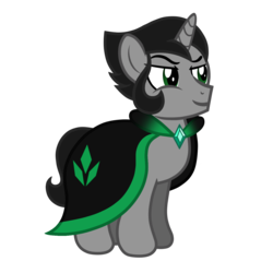 Size: 1417x1417 | Tagged: safe, artist:stellardusk, king sombra, pony, unicorn, g4, alternate hairstyle, alternate universe, cape, clothes, crystal, male, smug, stallion