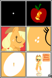 Size: 3254x4837 | Tagged: safe, artist:gutovi, applejack, earth pony, pony, comic:why me!?, g4, apple, comic, dream, female, food, high res, mare, solo