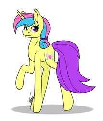 Size: 715x837 | Tagged: safe, artist:inspiredpixels, oc, oc only, oc:dreamy dazzle, pony, unicorn, female, mare, raised hoof, simple background, solo, white background