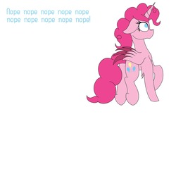 Size: 1280x1280 | Tagged: safe, artist:tomboygirl45, pinkie pie, alicorn, pony, princessponk, g4, alicornified, ask, colored wings, female, mare, multicolored wings, nope, nope nope nope nope nope nope, pinkiecorn, race swap, tumblr, xk-class end-of-the-world scenario