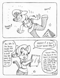 Size: 849x1100 | Tagged: safe, artist:circe, rarity, anthro, comic:soreloser, g4, black and white, comic, grayscale, monochrome, traditional art