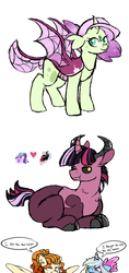 Size: 2120x4510 | Tagged: safe, artist:waffleponypanda, oc, oc only, oc:illusion gem, oc:ire dusk, oc:mass love, oc:needle heart, changedling, changeling, hybrid, changeling oc, heart, high res, interspecies offspring, magical gay spawn, offspring, parent:bulk biceps, parent:lord tirek, parent:rainbow dash, parent:spike, parent:starlight glimmer, parent:thorax, parent:tree hugger, parent:trixie, parents:bulkhugger, parents:thoraxspike, simple background, spread wings, white background, wings