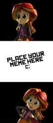 Size: 1800x4178 | Tagged: safe, artist:imafutureguitarhero, sunset shimmer, equestria girls, g4, my little pony equestria girls: rainbow rocks, 3d, black background, clothes, exploitable meme, high res, jacket, leather jacket, meme, open mouth, scene interpretation, screaming, simple background, source filmmaker, sunset screamer, template