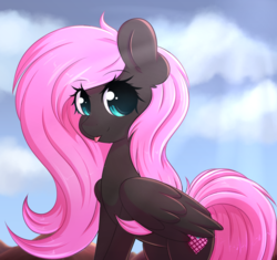 Size: 2192x2058 | Tagged: safe, artist:fluffymaiden, oc, oc only, oc:cream cloud, pegasus, pony, female, gift art, high res, mare, solo, tongue out