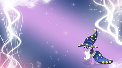 Size: 1920x1080 | Tagged: safe, artist:keinzantezuken, artist:unfiltered-n, edit, twilight sparkle, pony, g4, abstract background, female, solo, star swirl the bearded costume, wallpaper, wallpaper edit