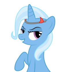 Size: 800x800 | Tagged: source needed, safe, artist:diggerstrike, trixie, devil, pony, unicorn, g4, devil horns, female, horns, mare, simple background, solo, transparent background, vector