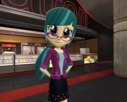 Size: 1280x1024 | Tagged: safe, artist:meltingman234, juniper montage, equestria girls, equestria girls specials, g4, my little pony equestria girls: movie magic, 3d, clothes, female, glasses, gmod, hands behind back, smiling, solo