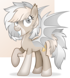 Size: 4460x4983 | Tagged: safe, artist:tortya, oc, oc only, oc:cuddy, bat pony, pony, absurd resolution, coat markings, female, mare, raised hoof, socks (coat markings), solo