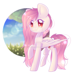 Size: 1024x1023 | Tagged: safe, artist:twily-star, oc, oc only, oc:punzie flower, pegasus, pony, female, mare, raised hoof, solo, watermark