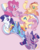 Size: 711x900 | Tagged: safe, artist:sharmie, applejack, fluttershy, pinkie pie, rainbow dash, rarity, twilight sparkle, alicorn, pony, g4, chibi, cute, cute six, dashabetes, diapinkes, female, jackabetes, mane six, mare, raribetes, shyabetes, twiabetes, twilight sparkle (alicorn)