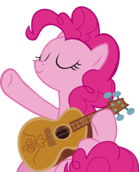 Size: 2086x2581 | Tagged: safe, artist:frownfactory, pinkie pie, earth pony, pony, g4, honest apple, .svg available, eyes closed, female, guitar, high res, mare, simple background, solo, svg, transparent background, vector