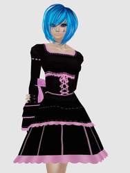 Size: 720x960 | Tagged: safe, artist:raxonxvi, dj pon-3, vinyl scratch, human, g4, 3d, clothes, dress, female, humanized, imvu, solo