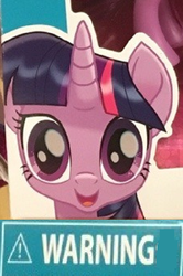 Size: 424x640 | Tagged: safe, twilight sparkle, pony, g4, caption, expand dong, exploitable meme, female, image macro, meme, solo, toy, warning