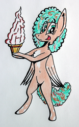 Size: 2694x4338 | Tagged: safe, artist:bumskuchen, oc, oc only, pegasus, pony, bipedal, high res, request, solo, traditional art