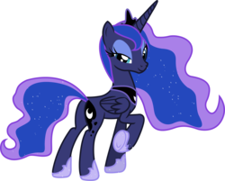 Size: 2484x1997 | Tagged: safe, artist:davidsfire, princess luna, alicorn, pony, g4, butt, female, lidded eyes, looking at you, mare, plot, raised hoof, simple background, smiling, solo, transparent background, underhoof, vector